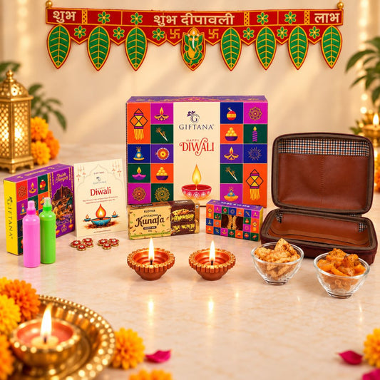 Best Diwali Gifts – Sweet Indulgence & Stylish Pouch with card