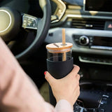 Custom Borosilicate Sipper Tumbler with Bamboo Lid