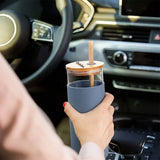 Custom Borosilicate Sipper Tumbler with Bamboo Lid