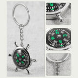 Compass Keychain for Travel Gifting Ship Wheel Keyring Design