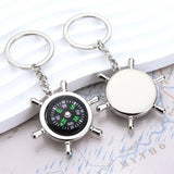 Compass Keychain for Travel Gifting Ship Wheel Keyring Design