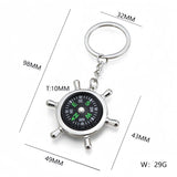 Compass Keychain for Travel Gifting Ship Wheel Keyring Design
