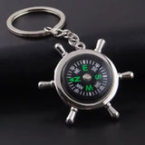 Compass Keychain for Travel Gifting Ship Wheel Keyring Design