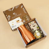 Festive Diwali Gift Hamper - Copper Pot, Diya, Brownie & Card