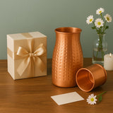 Giftana Copper Water Pot 1000ml with Cup I Pure Copper and Ayurvedic Health Benefits