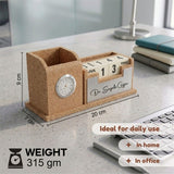 Classic Personalized Gifts : Custom Desk Organizer with Clock-silver