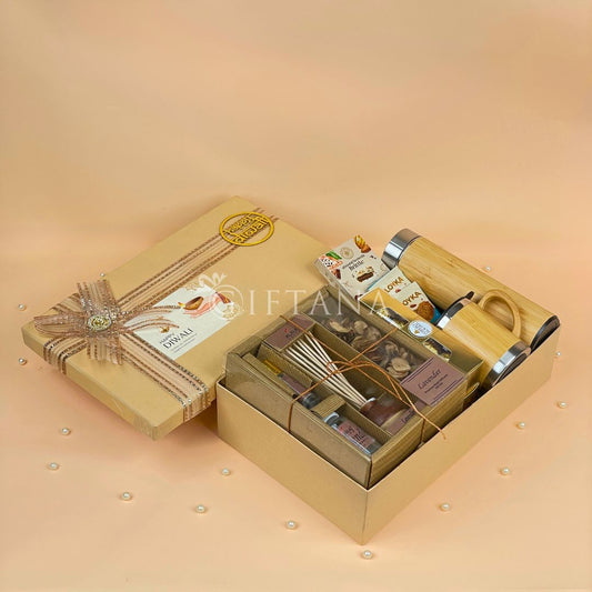 Sustainable Diwali Gift Box with Reed Diffuser & Bamboo Mug