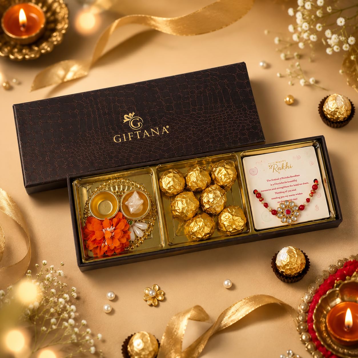 Designer Rakshabandhan Gift Set with Puja Thali