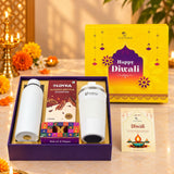 Diwali Corporate Gift Set with 500ml Flask, Coffee Tumbler & Almond Brittle