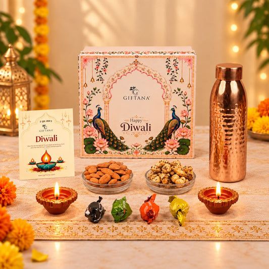 Diwali Delight – Premium Copper Bottle & Gourmet Gift Hamper