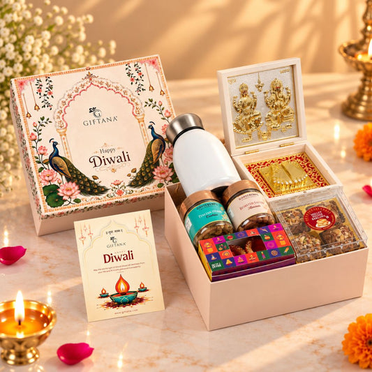 Diwali Elegance – Premium Corporate Diwali Gift Hamper with Flask, Dry Fruits & Festive Essentials