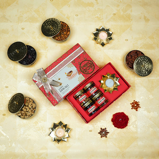 Best Gift for Deepavali | Unique Diwali Hampers with Dry Fruits & Lotus Diya