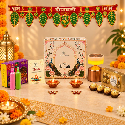 Diwali Gift Set with Table Lamp & Festive Essentials – Diwali Glow