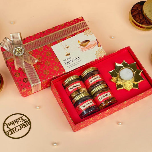 Best Gift for Deepavali | Unique Diwali Hampers with Dry Fruits & Lotus Diya