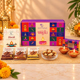 Diwali Gift Set with Almond Brittle, Diyas & Roasted Nuts