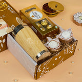 Elegant Diwali Gift Set with Bamboo Tumbler, Diyas & Chocolates