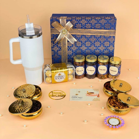 Elegant Diwali Hamper with Sipper Bottle & Festive Treats