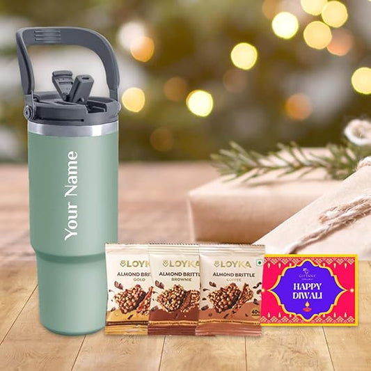 Diwali Tumbler and Brittle Assorted Set - Green - Giftana 