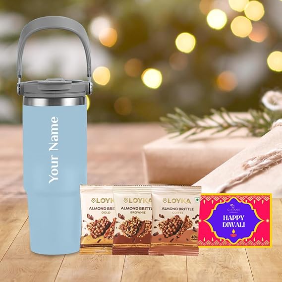Diwali Tumbler and Brittle Assorted Set - Sky Blue - Giftana 