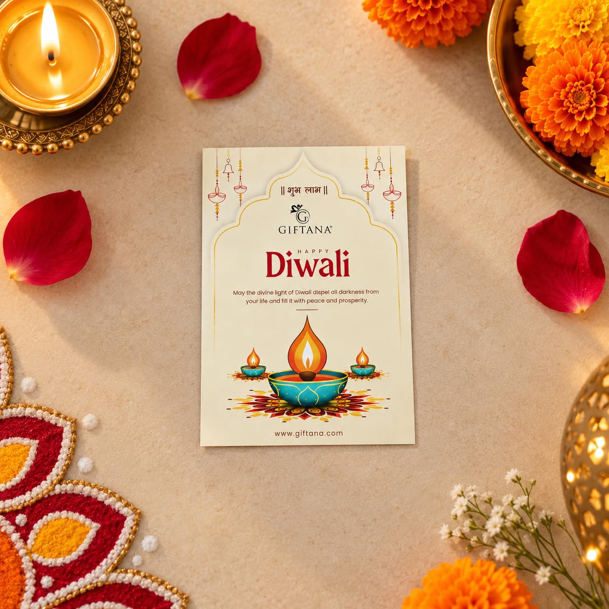 Diwali Gift Hamper - Traditional Pooja Essentials & Dry Fruits