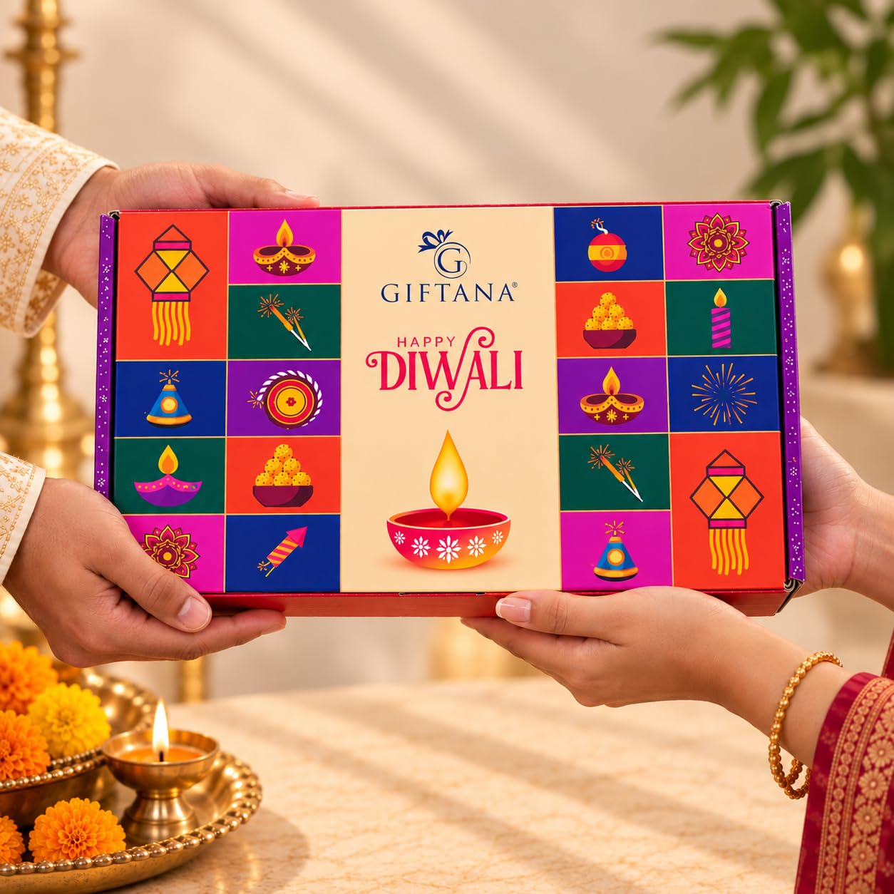 Diwali Dry Fruit Hamper with Baklava & Chocolate