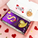Valentine's Day Love Gift Box with Heart Keychain & Chocolate