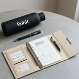 Engraved 3-in-1 Planner Diary with Flask Bottle, Pen Gift Set