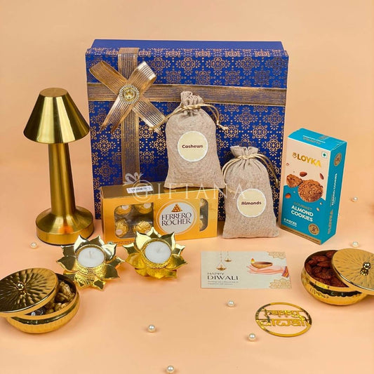 Luxury Diwali Hamper with Pyramid Lamp & Gourmet Treats