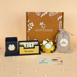Festive Desk Organizer Gift Set with Mix dryfruits & Decorative Diya