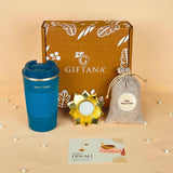 Festive Tumbler Gifts for Diwali with Dry Fruits & Diya