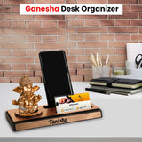 Custom Ganpati Idol Desktop Organizer with Phone Stand & Business Card Holder