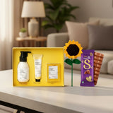 Golden Glow Self-Care Gift Set with Chocolate & Sunflower