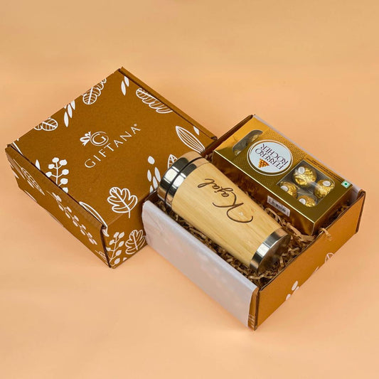 Giftana Sustainable Gift Set with Bamboo Tumbler & Ferrero Rocher