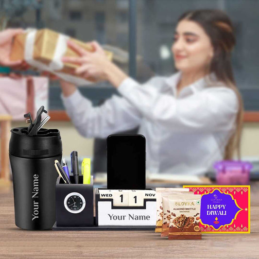 Giftana Customized Tumbler, Desk Organizer, Loyka Brownie and Greeting card - Giftana 