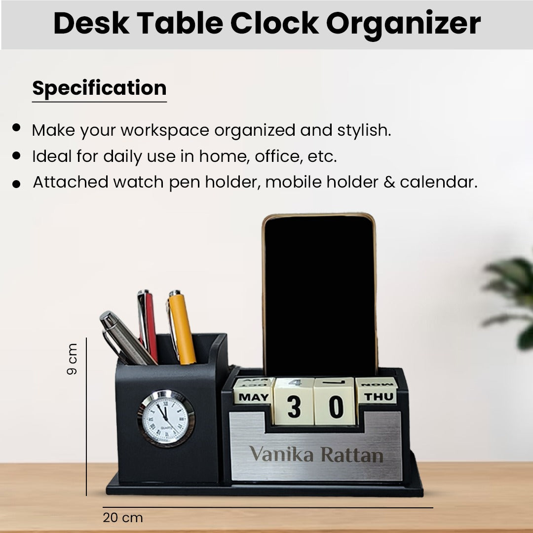 Personalized Gift : 3-in-1 Desk Organizer Set with Tumbler & Notebook Diary - Giftana 