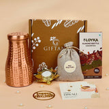 Giftana Premium Diwali Gifts with Copper Pot & Dry Fruits