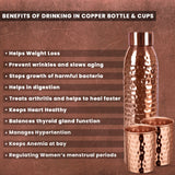 Copper Bottle with Glasses, Almonds & Cashews Gift Set - Giftana 