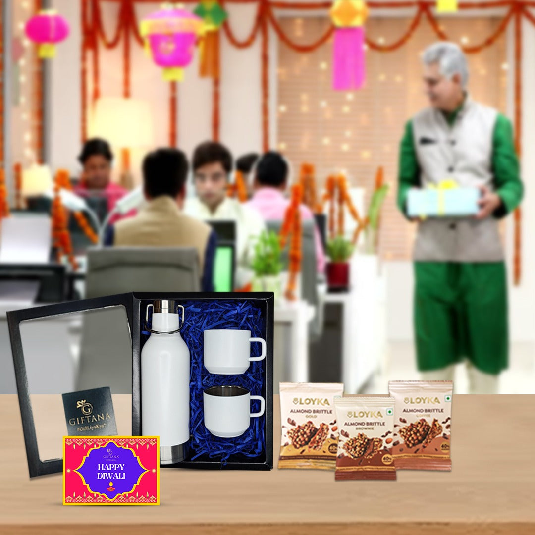 Loyka Assorted & Happy Diwali Card - WhiteGiftana 
