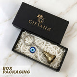 Giftana Guardian Bell Keychain with Evil Eye Charm Silver Hook