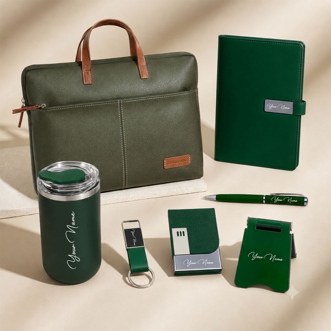 Grey 7 in 1 Leadership Welcome Kit with Personalized Office Accessories