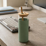 Custom Borosilicate Sipper Tumbler with Bamboo Lid