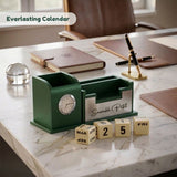 Classic Personalized Gifts : Custom Desk Organizer with Clock-silver