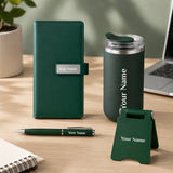Personalized Mini Diary, Pen, Tumbler & Phone Stand Gift Set