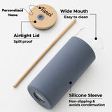 Custom Borosilicate Sipper Tumbler with Bamboo Lid
