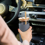 Custom Borosilicate Sipper Tumbler with Bamboo Lid
