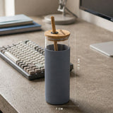Custom Borosilicate Sipper Tumbler with Bamboo Lid