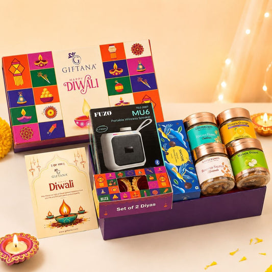 Indulgence Hamper – Corporate Diwali Gifts with Wireless Speaker, Chocolates & Gourmet Treats