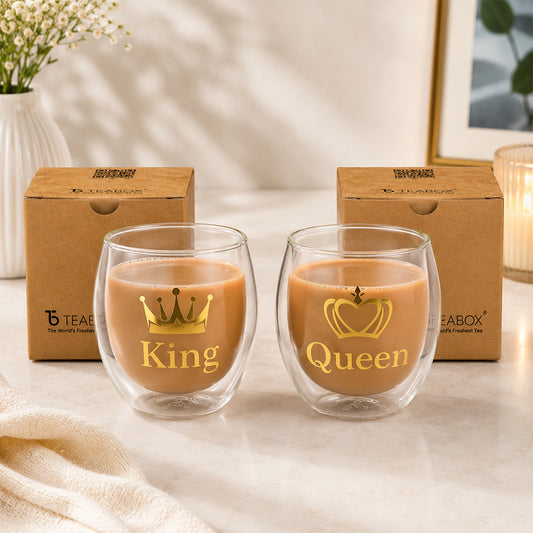 King & Queen Glass Set - Perfect Gift for Couples