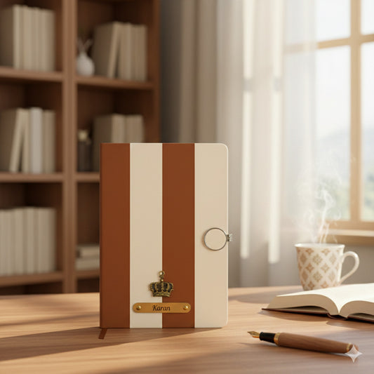 Personalized Zebra A5 Notebook Diary with Name and Charm