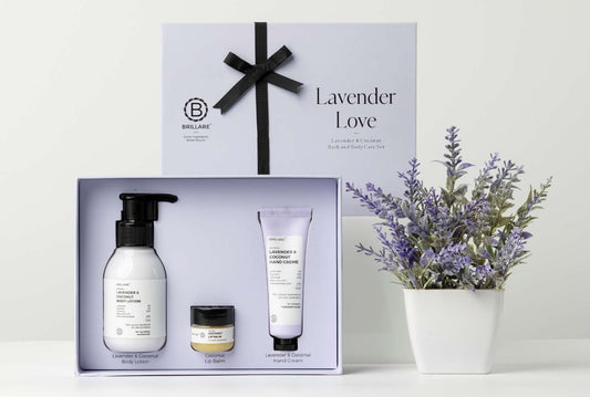 Lavender Love Lavender & Coconut Bath and Body Care Gift Set Pack of 3 (women)